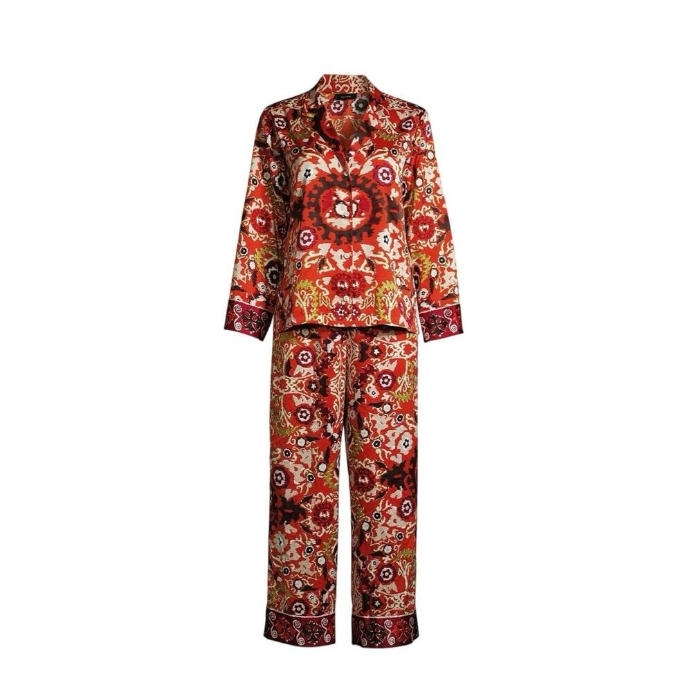 Natori Palazzo Floral Two-Piece Pajama Set Size Medium